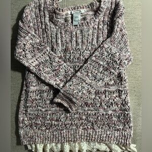 American Rag Red and White Crew Neck Sweater